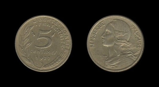 France Francuska 5 Centimes 1977