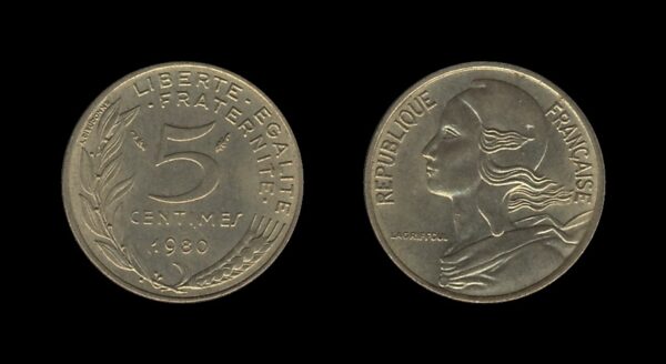 France Francuska 5 Centimes 1980