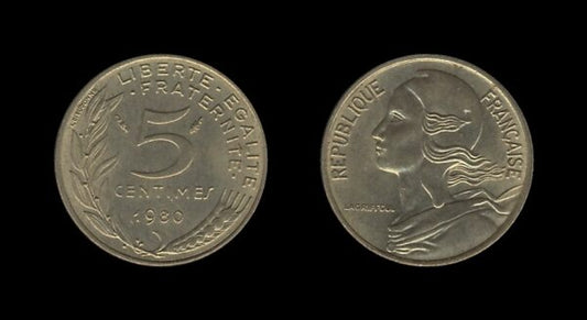 France Francuska 5 Centimes 1980