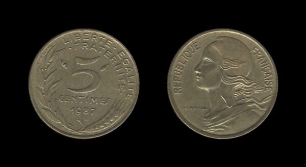 France Francuska 5 Centimes 1987