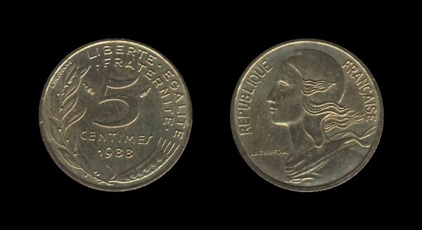 France Francuska 5 Centimes 1988