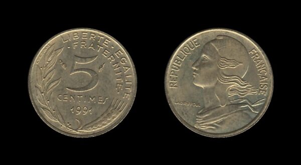 France Francuska 5 Centimes 1991