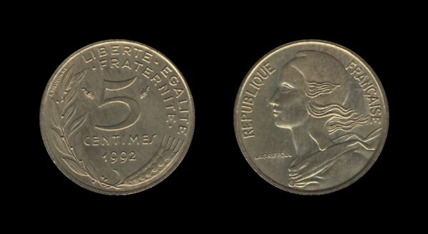 France Francuska 5 Centimes 1992