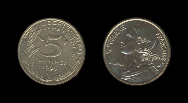 France Francuska 5 Centimes 1996