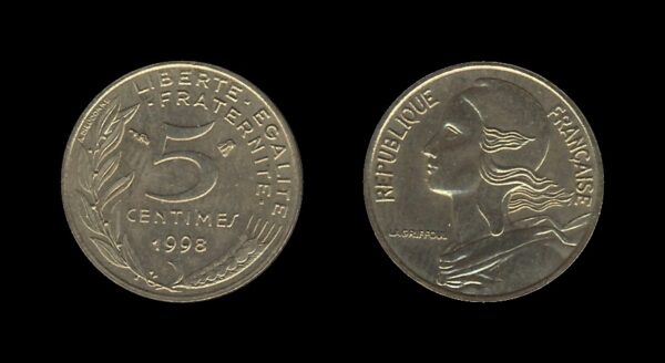 France Francuska 5 Centimes 1998