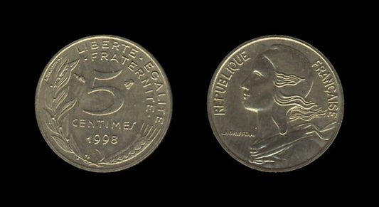 France Francuska 5 Centimes 1998