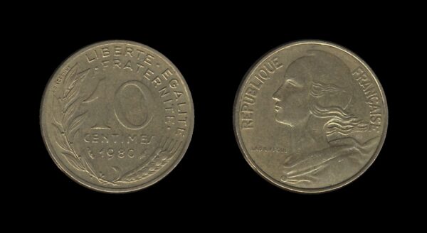 France Francuska 10 Centimes 1980