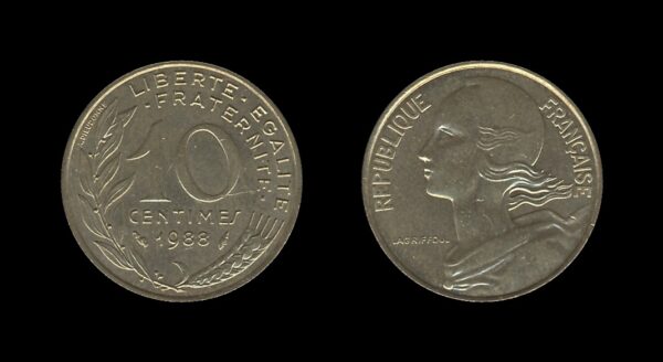 France Francuska 10 Centimes 1988