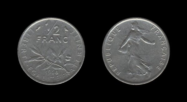 France Francuska 1/2 Franc 1968