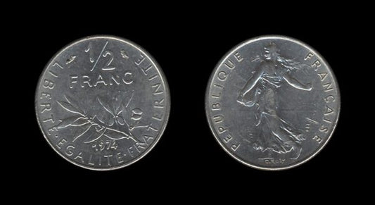 France Francuska 1/2 Franc 1974