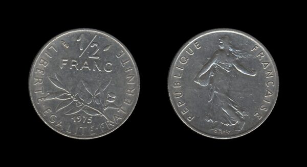 France Francuska 1/2 Franc 1975