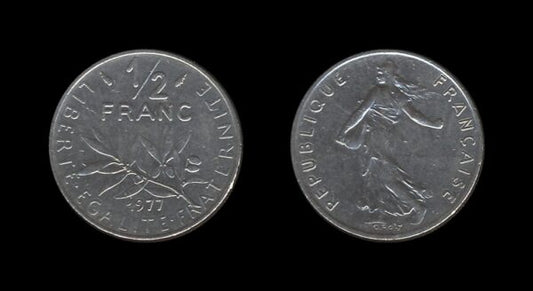 France Francuska 1/2 Franc 1977