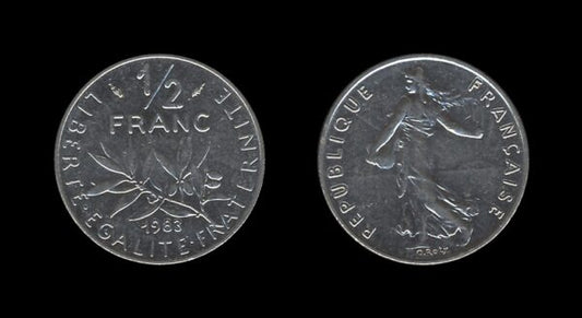 France Francuska 1/2 Franc 1983