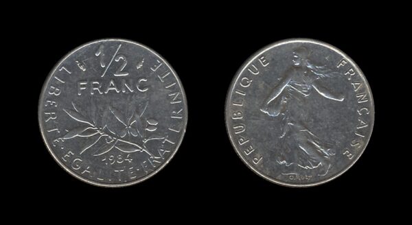 France Francuska 1/2 Franc 1984