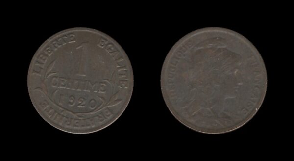 France Francuska 1 Centime 1920