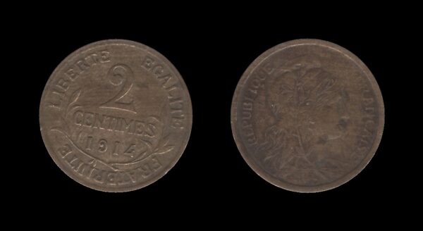 France Francuska 2 Centimes 1914