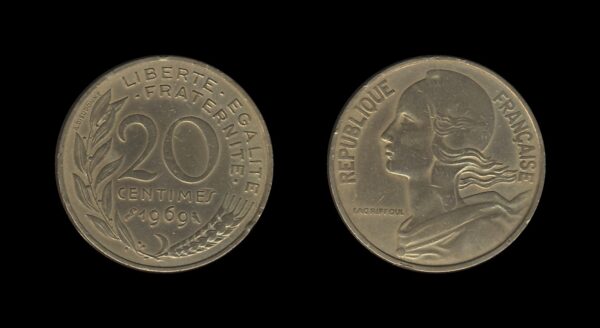 France Francuska 20 Centimes 1969