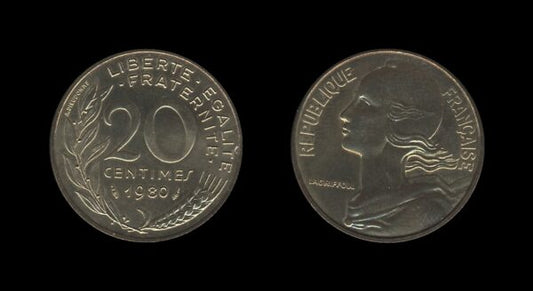 France Francuska 20 Centimes 1980