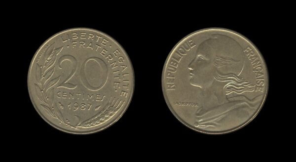 France Francuska 20 Centimes 1987