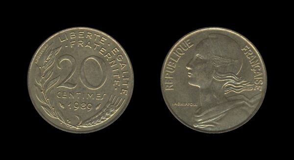 France Francuska 20 Centimes 1989