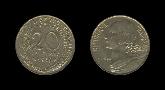 France Francuska 20 Centimes 1989