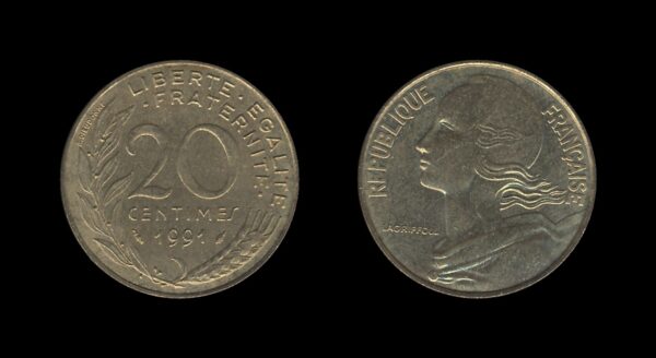 France Francuska 20 Centimes 1991