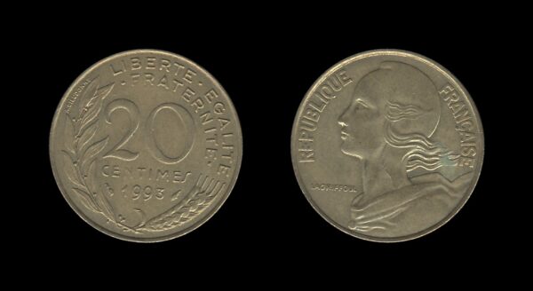 France Francuska 20 Centimes 1993