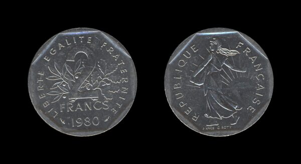 France Francuska 2 Francs 1980