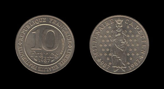 France Francuska 10 Francs 1987 – Hugh Capet