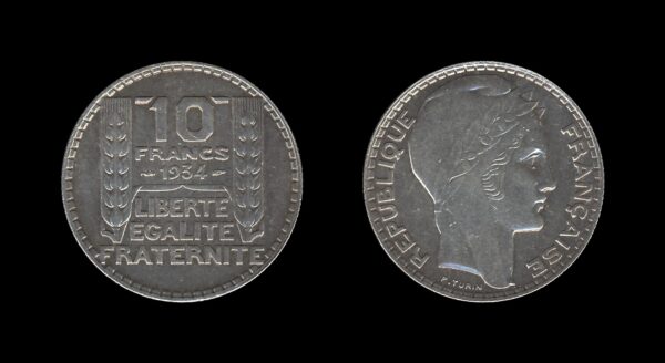 France Francuska 10 Francs 1934 Srebrnjak