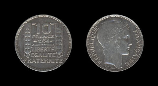 France Francuska 10 Francs 1934 Srebrnjak