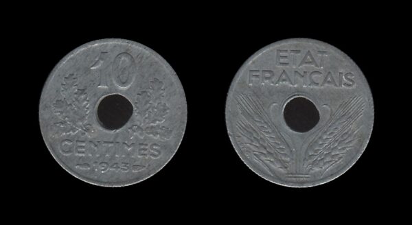 France Francuska 10 Centimes 1943 (small issue)