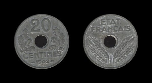 France Francuska 20 Centimes 1942