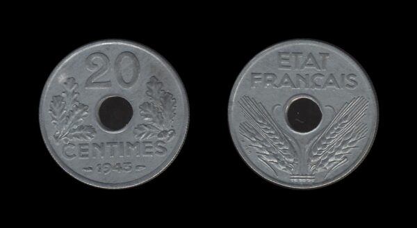 France Francuska 20 Centimes 1943