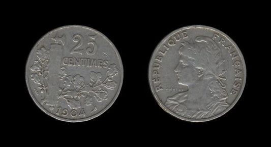 France Francuska 25 Centimes 1904