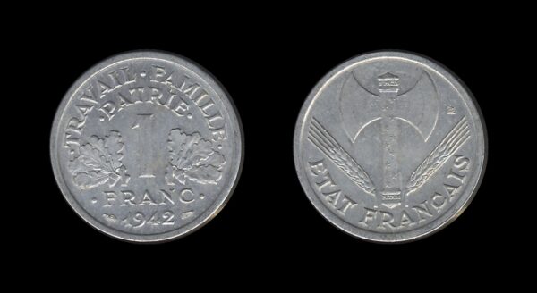 France Francuska 1 Franc 1942 – Vichy French State