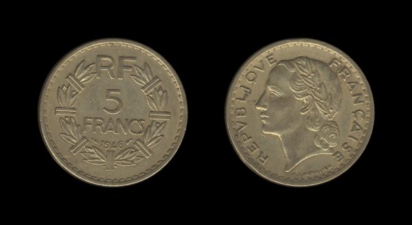 France Francuska 5 Francs 1946