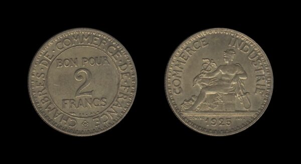 France Francuska 2 Francs 1925 – Chambers of Commerce