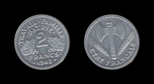 France Francuska 2 Francs 1943 – Vichy French State