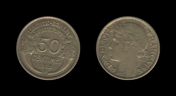 France Francuska 50 Centimes 1939 B