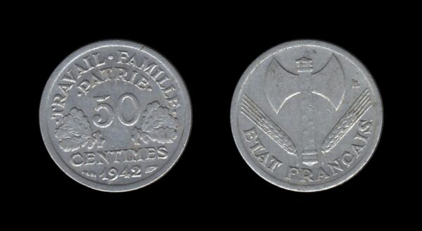 France Francuska 50 Centimes 1942 – Vichy French State