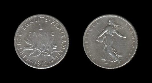 France Francuska 1 Franc 1912 Srebrnjak