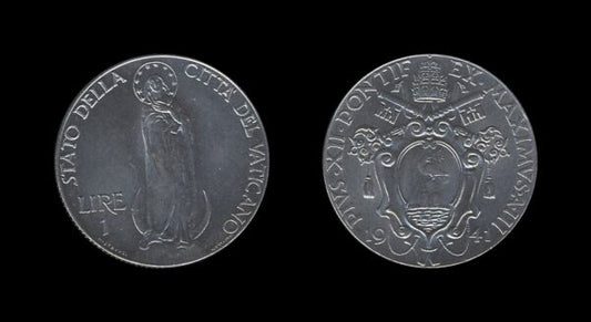 Vatican City Vatikan 1 Lira 1941 – Pivs XII