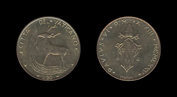 Vatican City Vatikan 20 Lire 1975 – Pavlvs VI