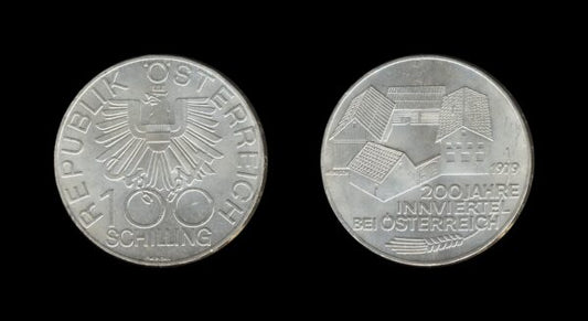 Austria Austrija 100 Schilling 1979 – Innviertel Srebrnjak