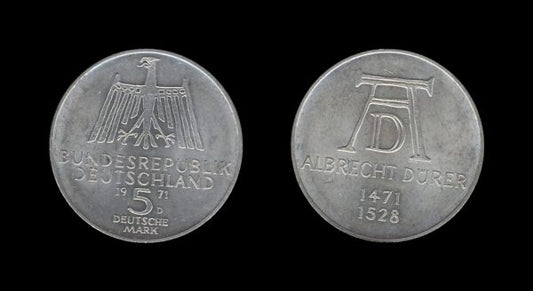 Germany Njemačka 5 Mark 1971 – Albrecht Dürer