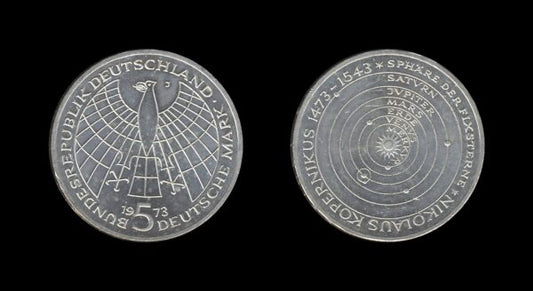 Germany Njemačka 5 Mark 1973 – Nicolaus Copernicus