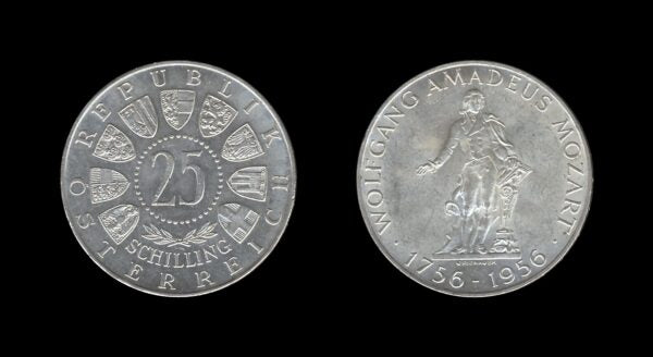 Austria Austrija 25 Schilling 1956 – Mozart Srebrnjak