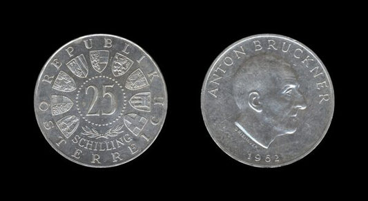 Austria Austrija 25 Schilling 1962 – Anton Bruckner Srebrnjak