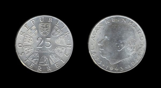 Austria Austrija 25 Schilling 1973 – Max Reinhardt Srebrnjak